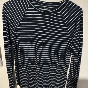 Hollister Navy and White Striped Shirt